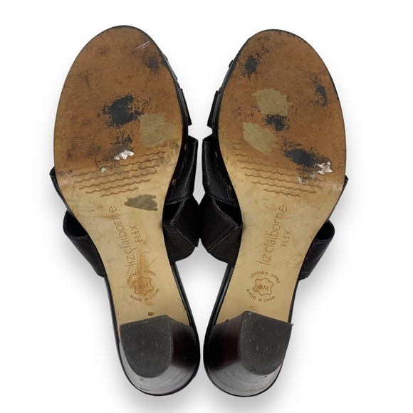 Vintage LIZ CLAIBORNE leather studded platform mules - Picture 9 of 12